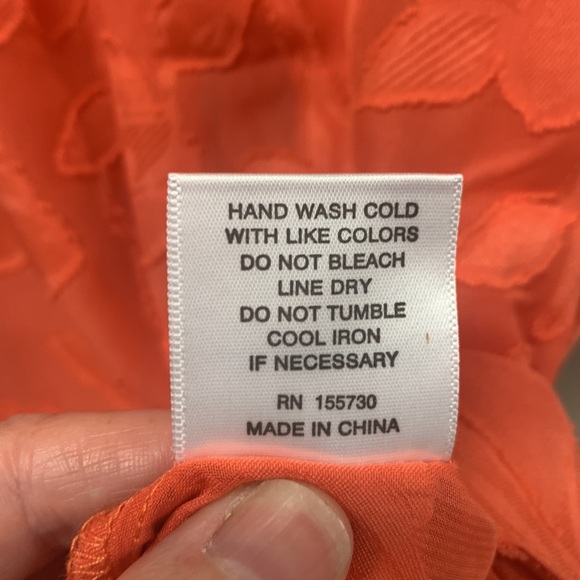 Orange Rose & Olive Blouse. Size XL. - Picture 5 of 5